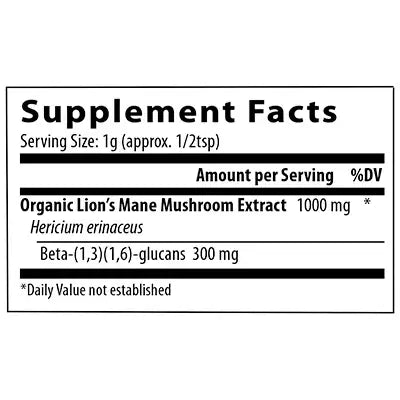 Organic Lion's Mane Mushroom Powder - Delune