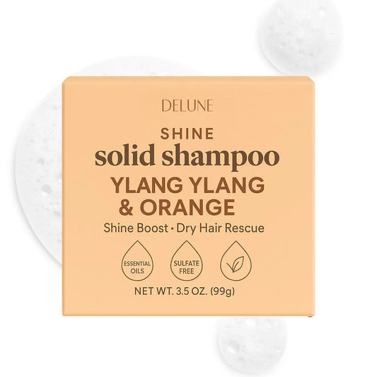 Ylang Ylang & Orange Solid Shampoo Bar - Shine Boost · Dry Hair Rescue - Delune
