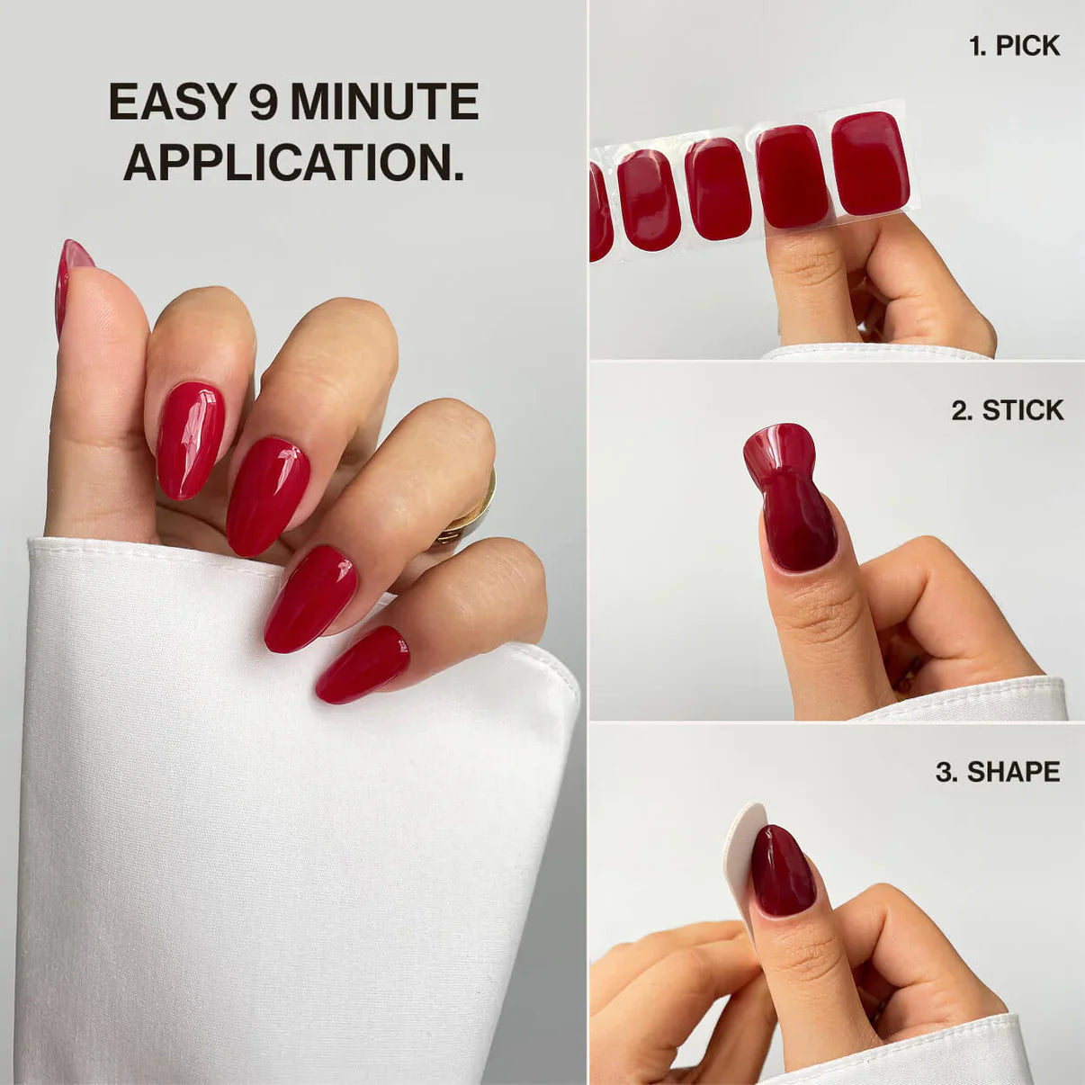 French Manicure (Part Transparent) (Non-UV Nail Wraps) - Delune