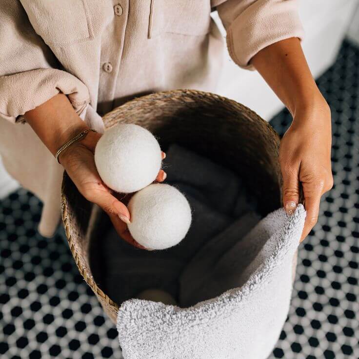 Organic Wool Laundry Dryer Balls - Pack of 4 - Delune 