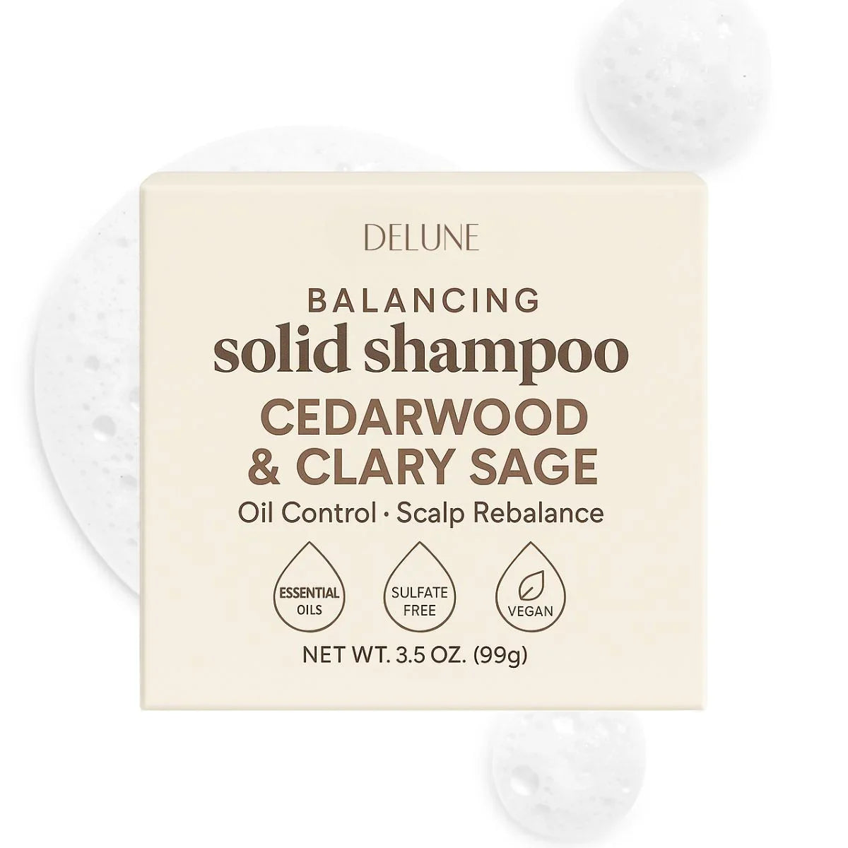 Cedarwood & Clary Sage Solid Shampoo Bar - Oil Control · Scalp Rebalance - Delune 