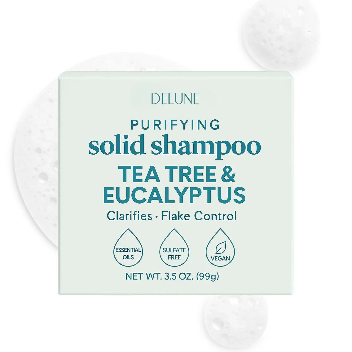Tea Tree & Eucalyptus Solid Shampoo Bar - Clarifies · Flake Control - Delune 