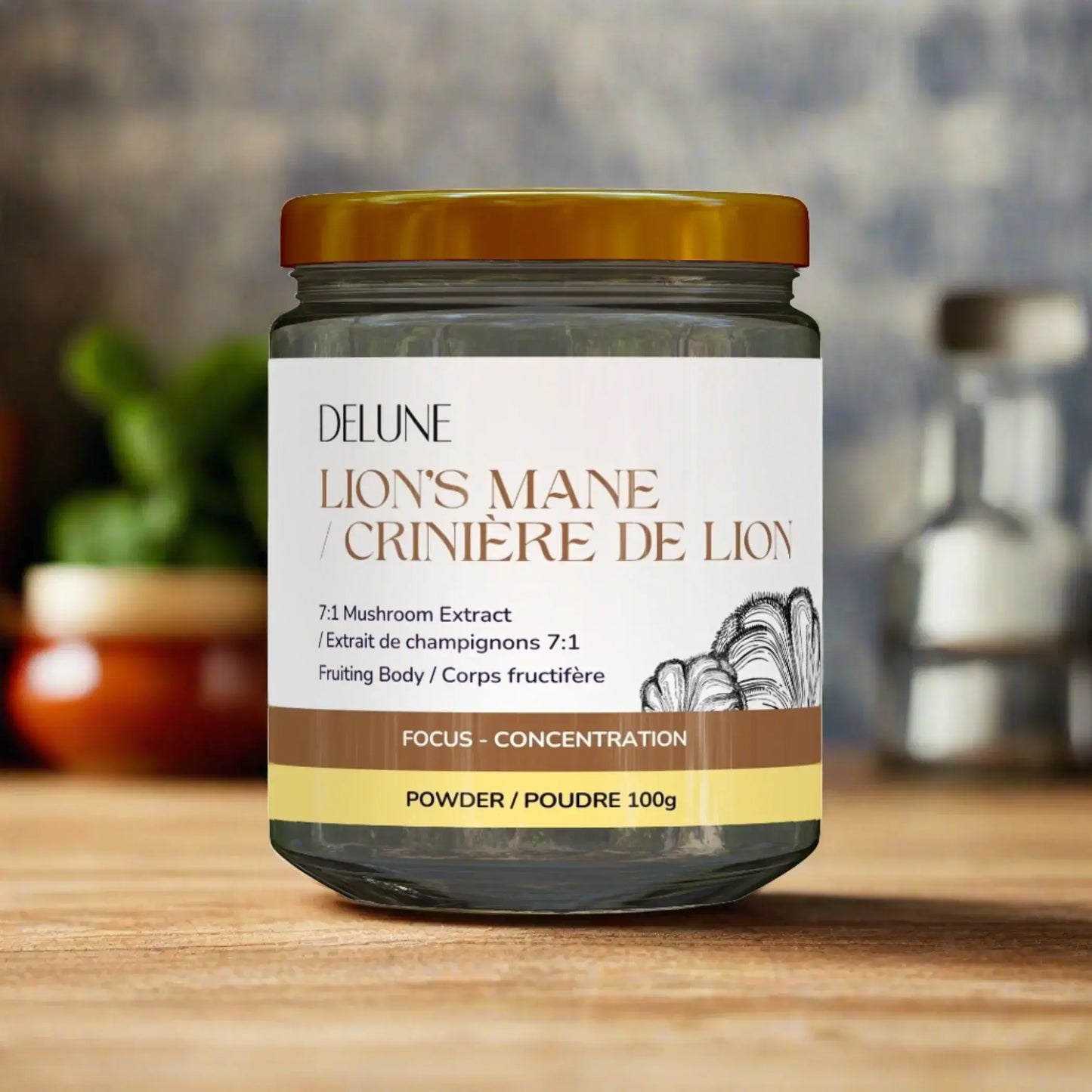 Organic Lion's Mane Mushroom Powder - Delune 
